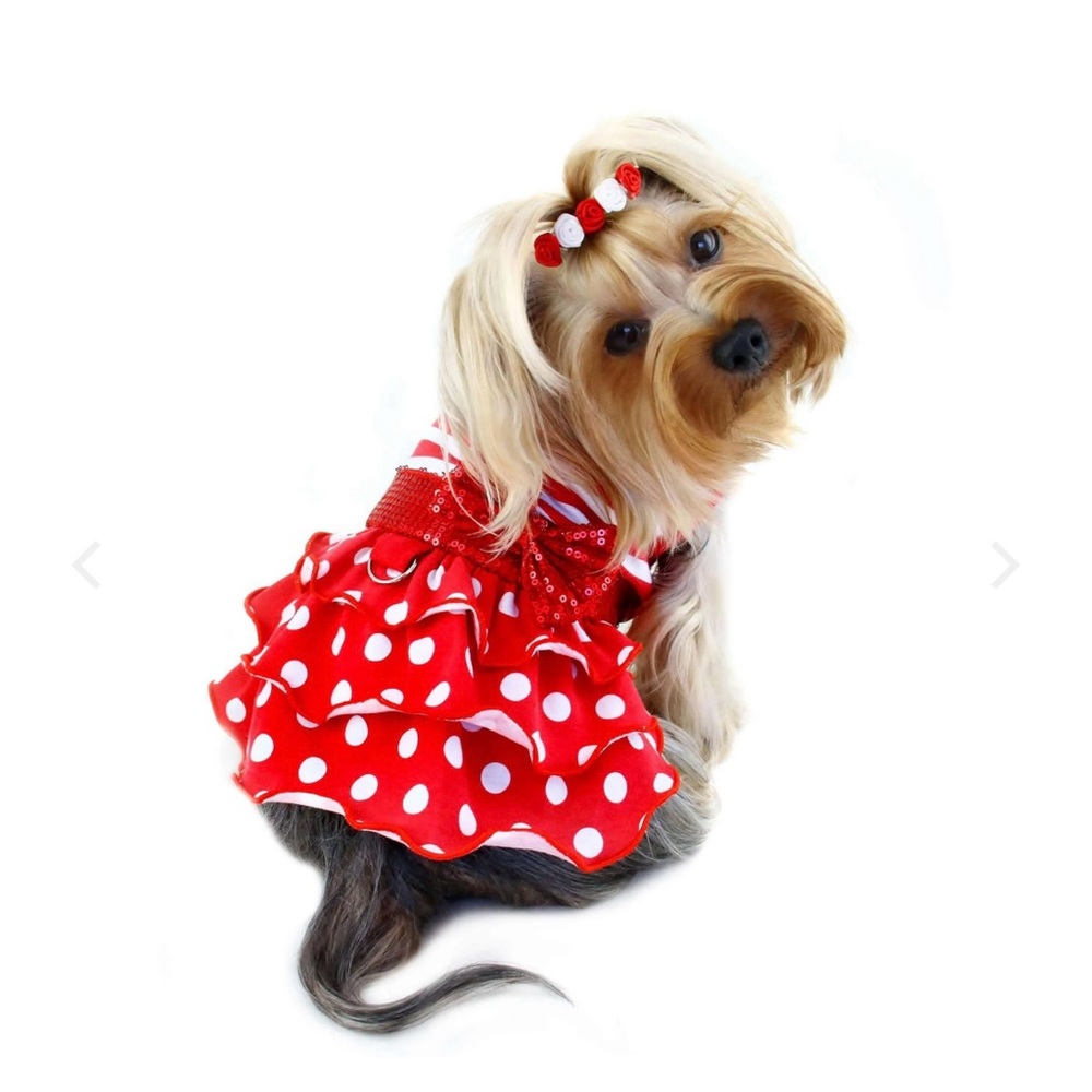 Darling Klippo Sparkling Bow Ruffle Layered
Dog Dress size L